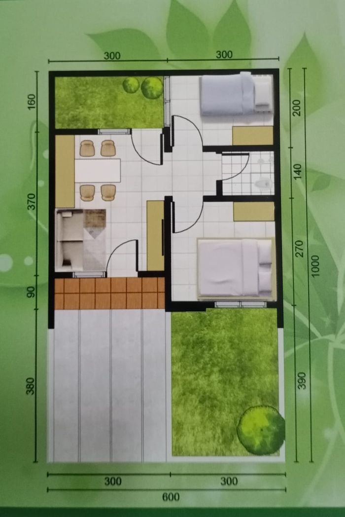 foto denah rumah tipe 36/60 perumahan Puri Purwadadi