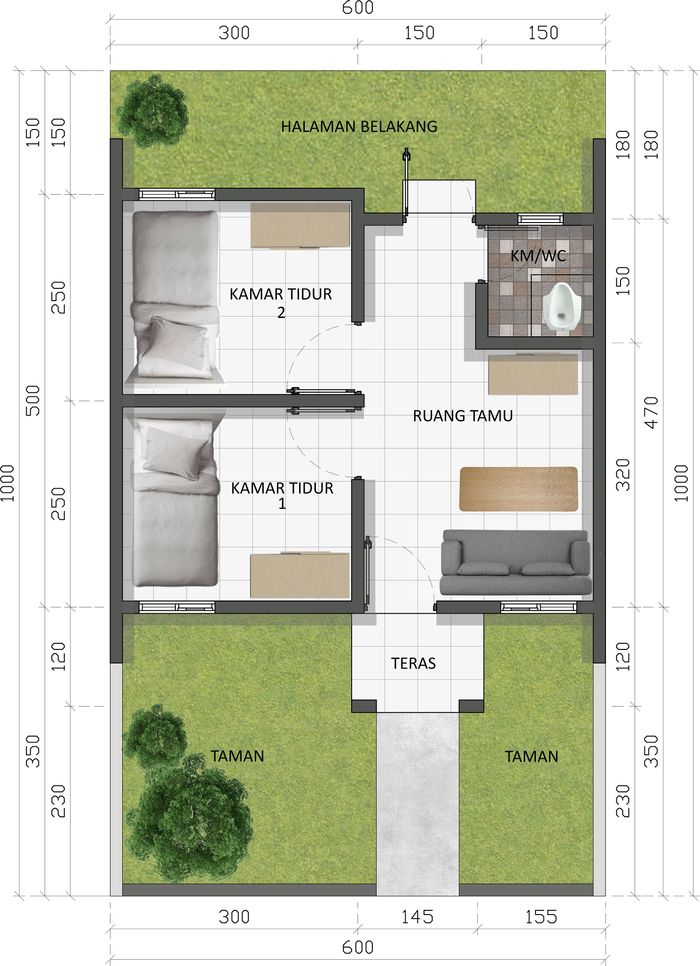 foto denah rumah tipe 30/60 perumahan PERUMAHAN DAYAN PESONA ASRI