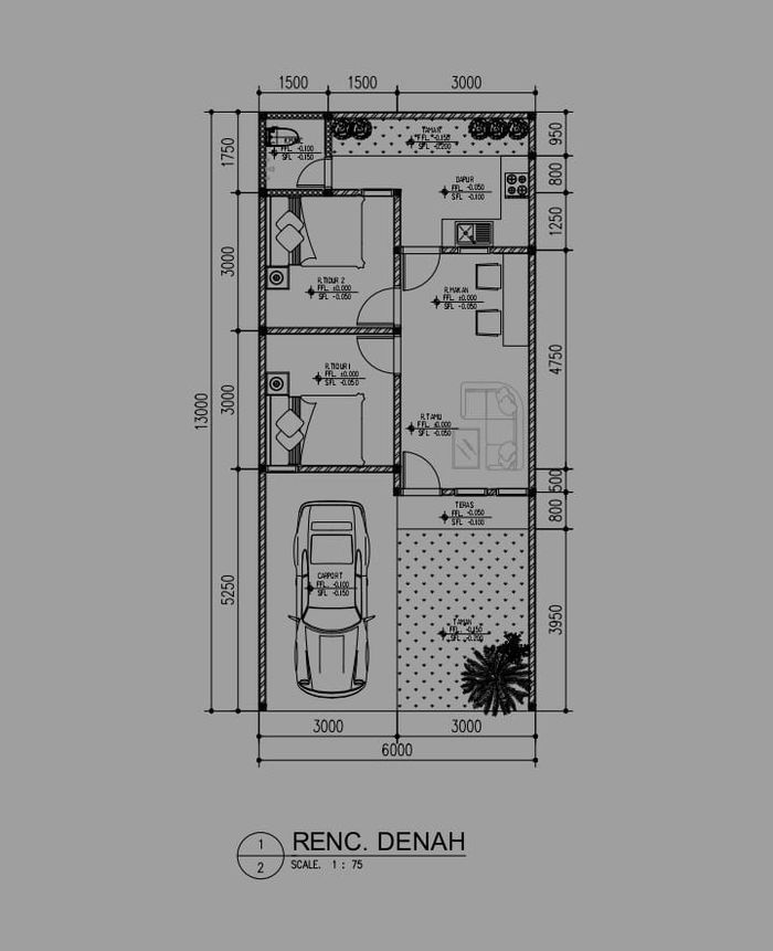 foto denah rumah tipe 36/78 perumahan PERUMAHAN TITI PAYUNG VILLAGE
