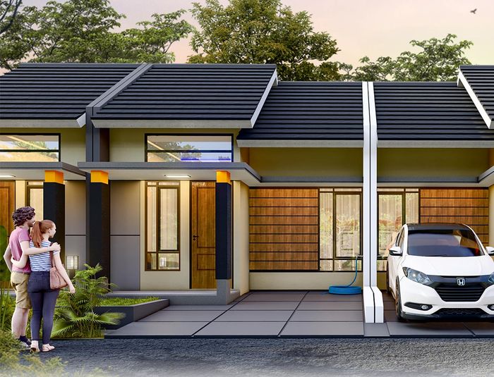 foto tampak rumah tipe 42/90 perumahan PESONA KAHURIPAN 5