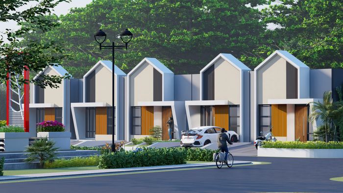 foto tampak rumah tipe 50/95 perumahan PESONA KAHURIPAN TAHAP 9