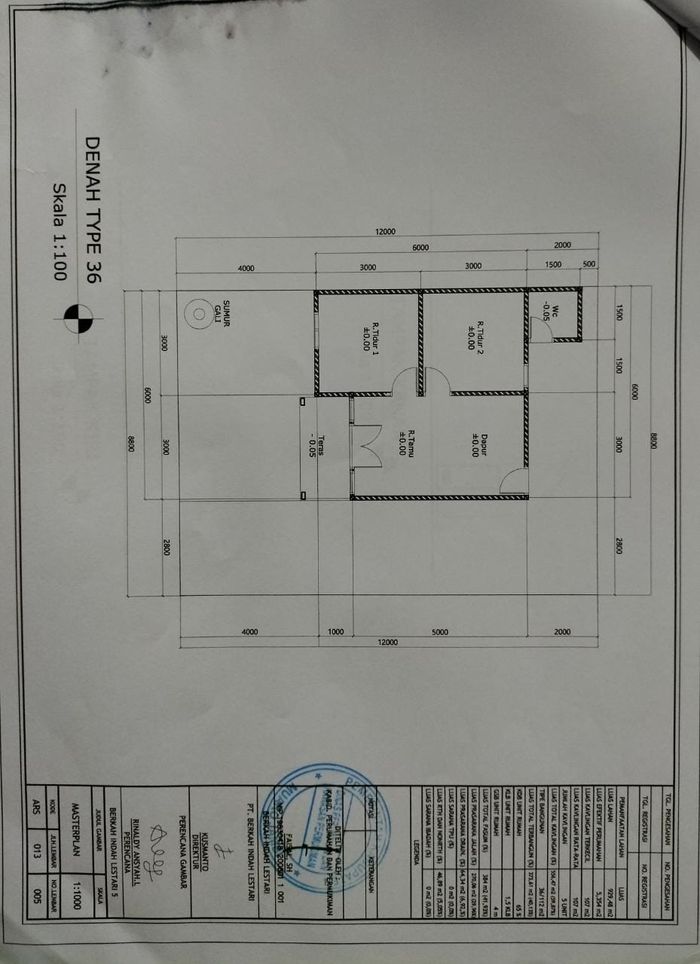 foto denah rumah tipe 36 perumahan BERKAH INDAH LESTARI 5