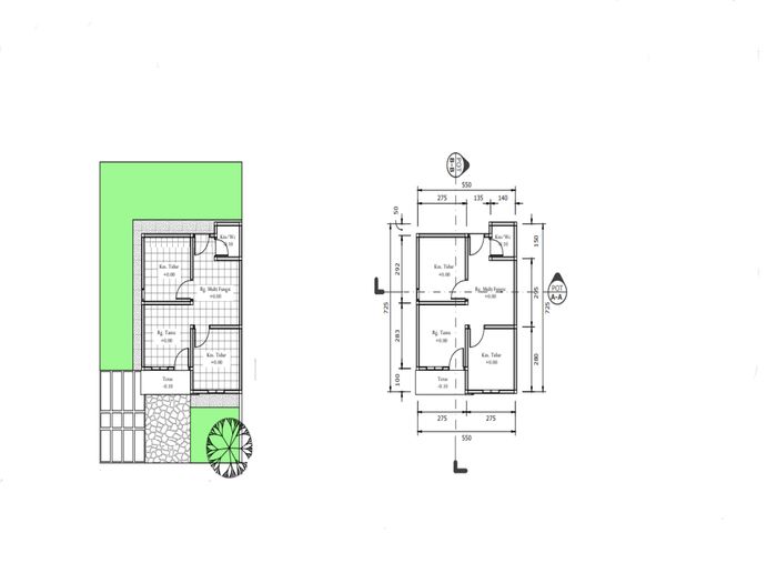 foto denah rumah tipe 36 perumahan GREEN GARDEN 2 ( REVISI )