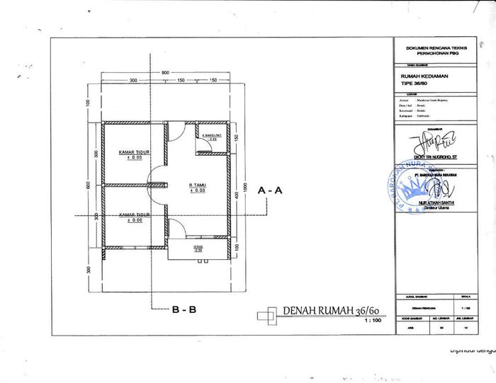 foto denah rumah tipe 36 perumahan Perumahan Mandaran Green Regency