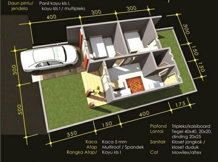 foto denah rumah tipe 36 perumahan PERUMAHAN GRIYA BUKIT KOLUMBA