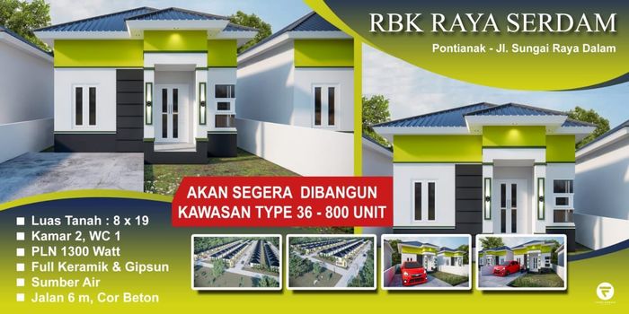 foto denah rumah tipe 36 perumahan RESIDENCE BORNEO KHATULISTIWA RAYA