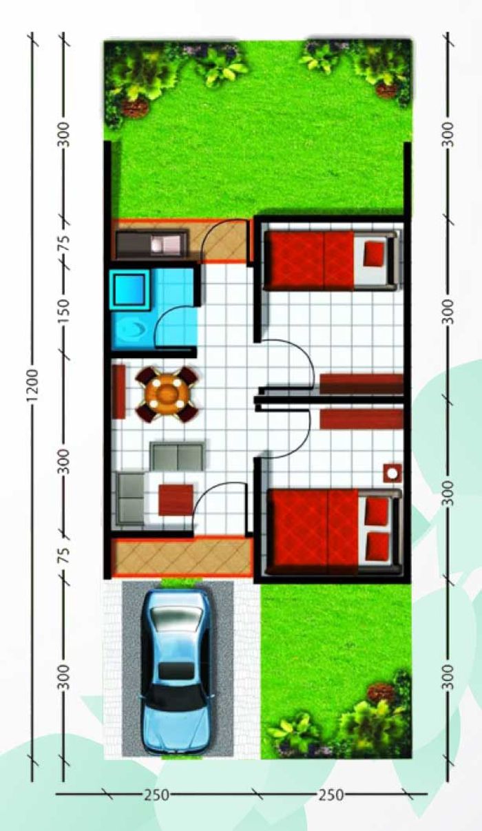 foto denah rumah tipe 27/60 perumahan PURI MUTIARA INDAH