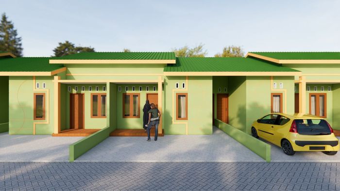 foto tampak rumah tipe 36 perumahan Saras Residence Patumbak