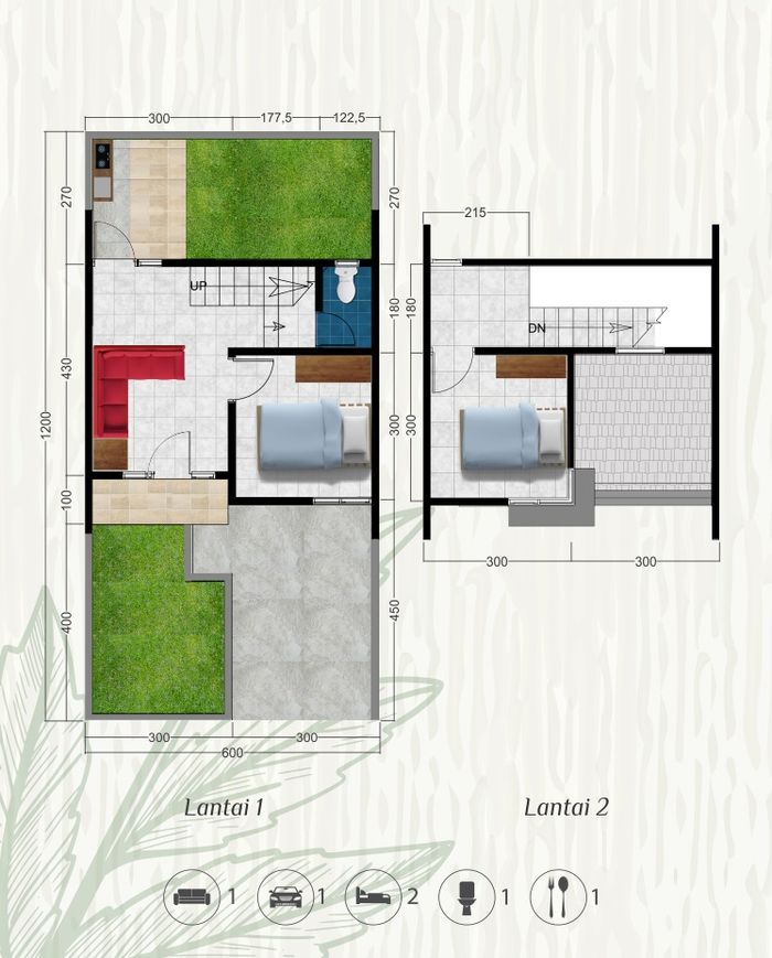 foto denah rumah tipe 50 G4-18 perumahan OMA INDAH KAPUK