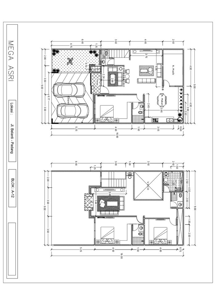 foto denah rumah tipe 144/217 perumahan Mega Asri