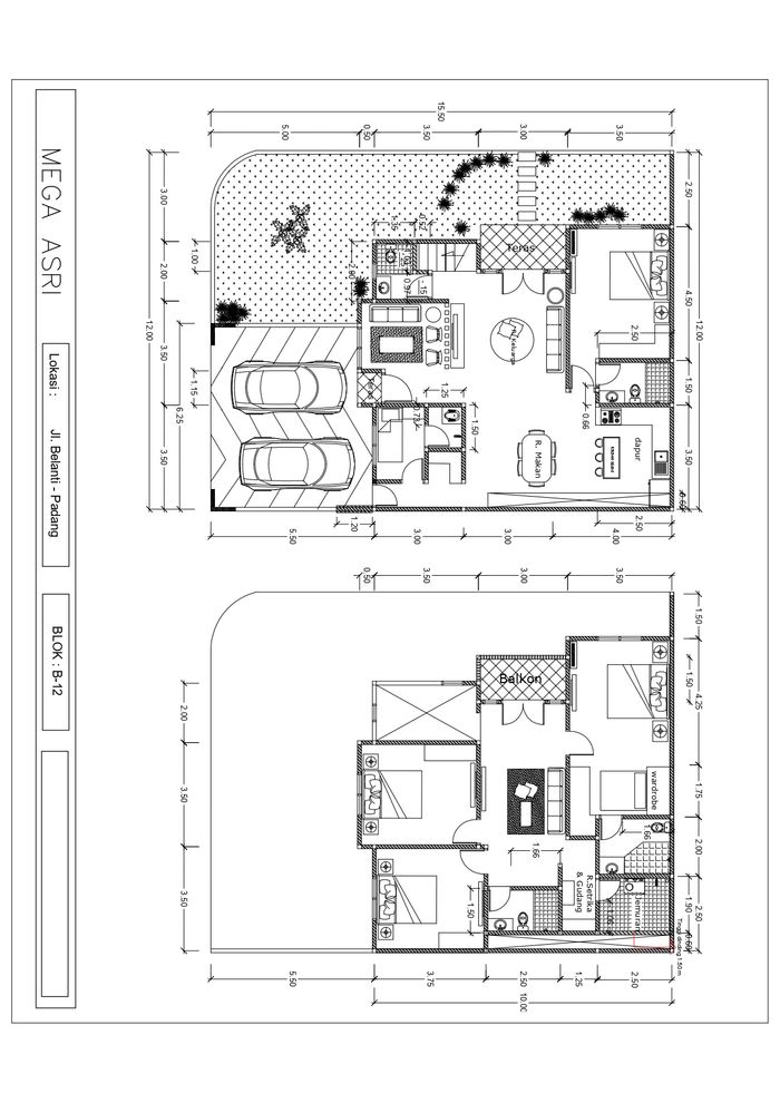 foto denah rumah tipe 184/214 perumahan Mega Asri