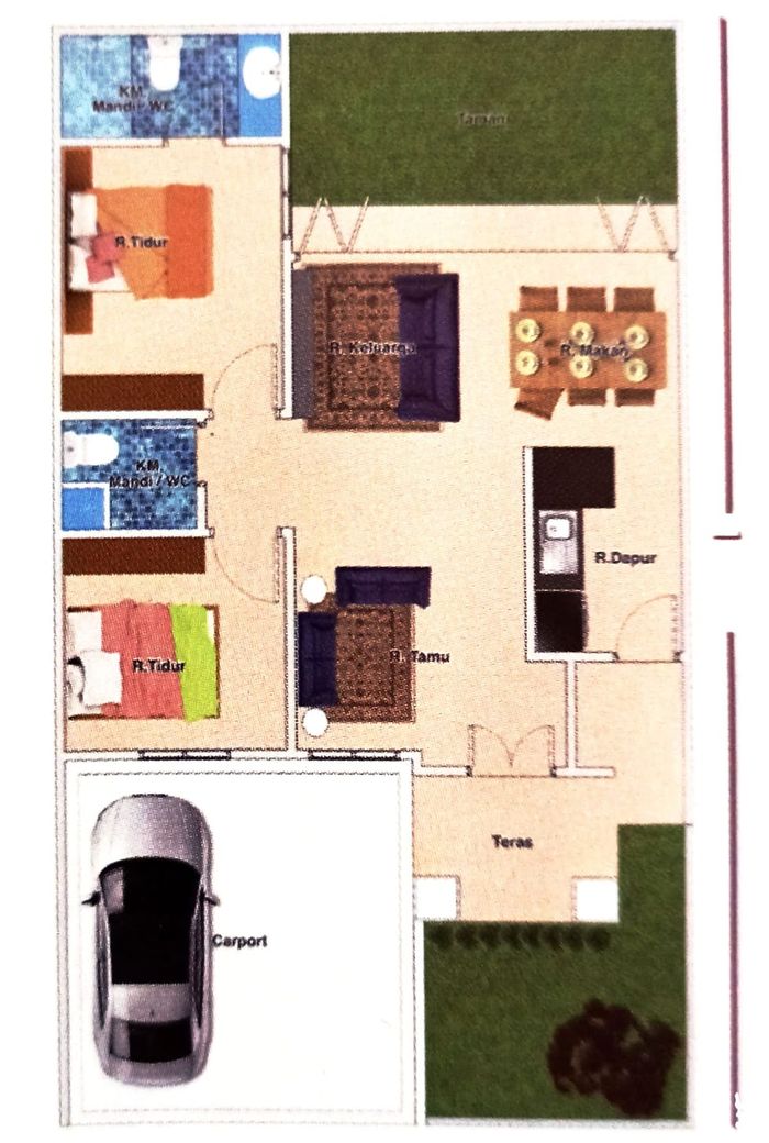 foto denah rumah tipe 62/112 perumahan VERONA HILLS