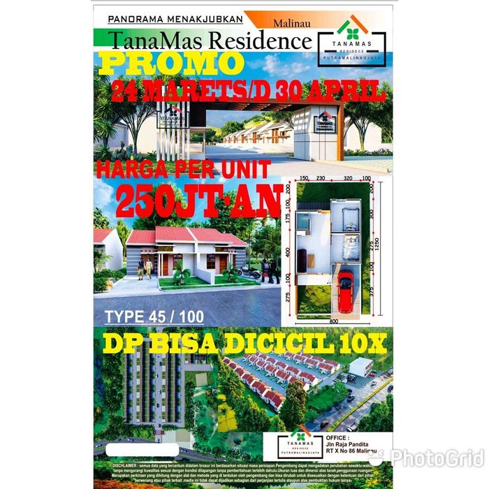 foto denah rumah tipe A perumahan TANAMAS RESIDENCE