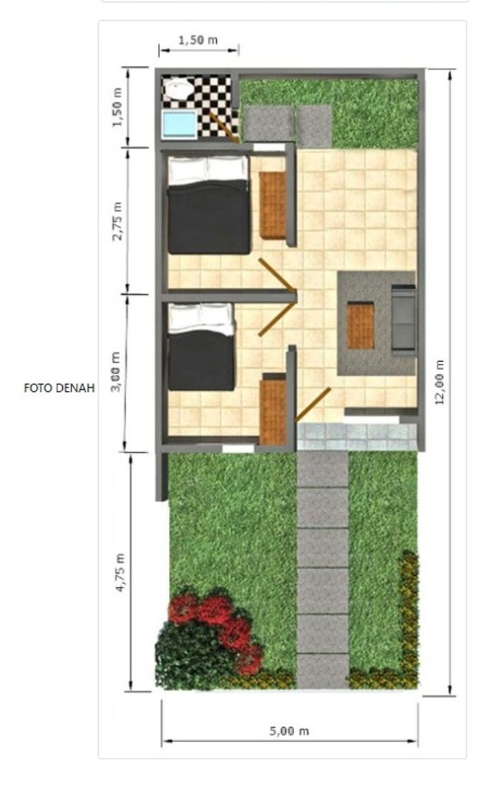 foto denah rumah tipe 26 perumahan MUTIARA PURI HARMONI 2 - TAHAP 2