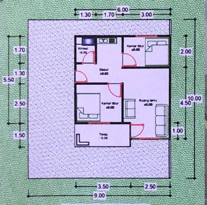 foto denah rumah tipe 36/90 perumahan GRAND EFATA MALIBELA