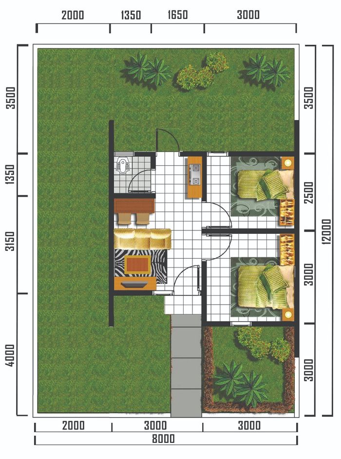 foto denah rumah tipe RST 30/96 2023 perumahan Perumnas Griya Sungai Duren Indah