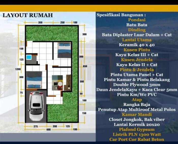 foto denah rumah tipe 36 perumahan Griya Assa 3 Tahap 2