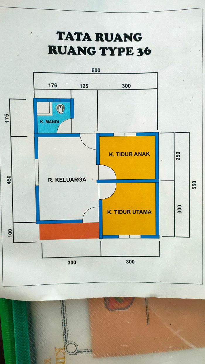 foto denah rumah tipe 36 perumahan Graha Kopong 1 B
