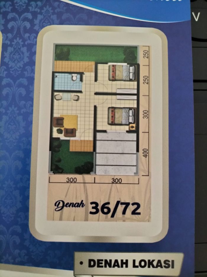 foto denah rumah tipe 36/72 perumahan SULTANA RESIDENCES