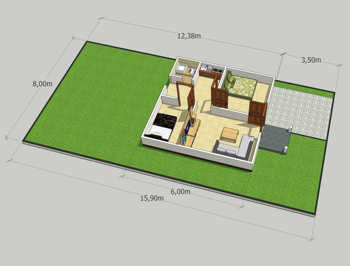 foto denah rumah tipe 36 perumahan GREEN STAR RESIDENCE