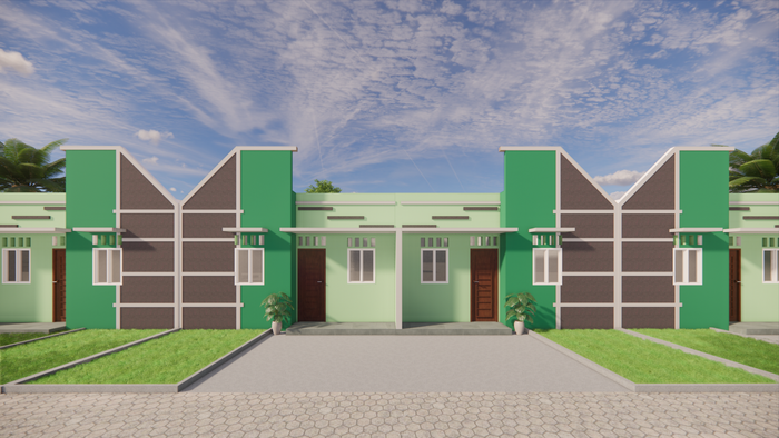 foto tampak rumah tipe 36/81 perumahan Poros Residence 2