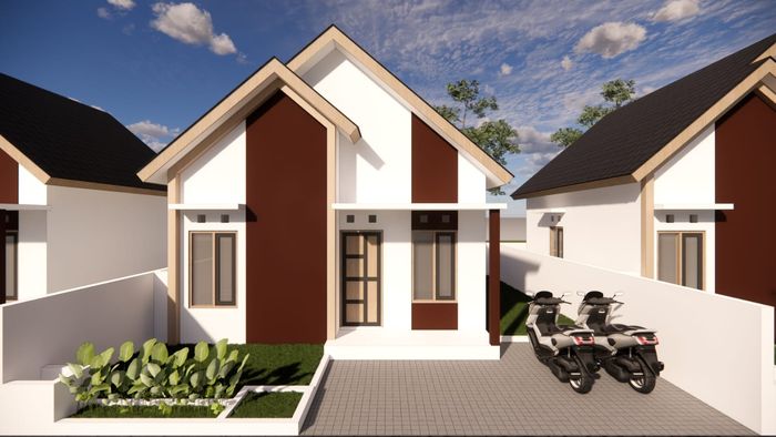 foto tampak rumah tipe 36 perumahan Villa Pesona Tungkaran