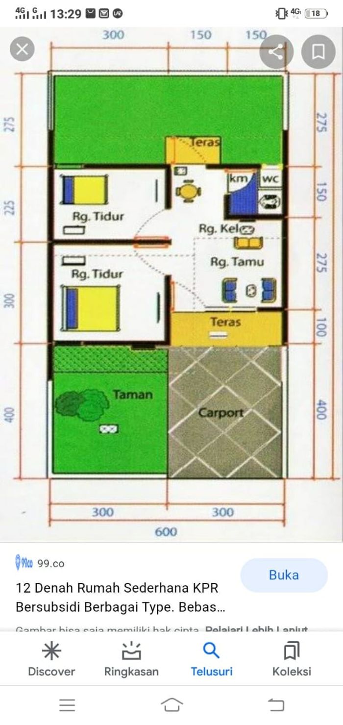 foto denah rumah tipe 32 perumahan PURI ASRI