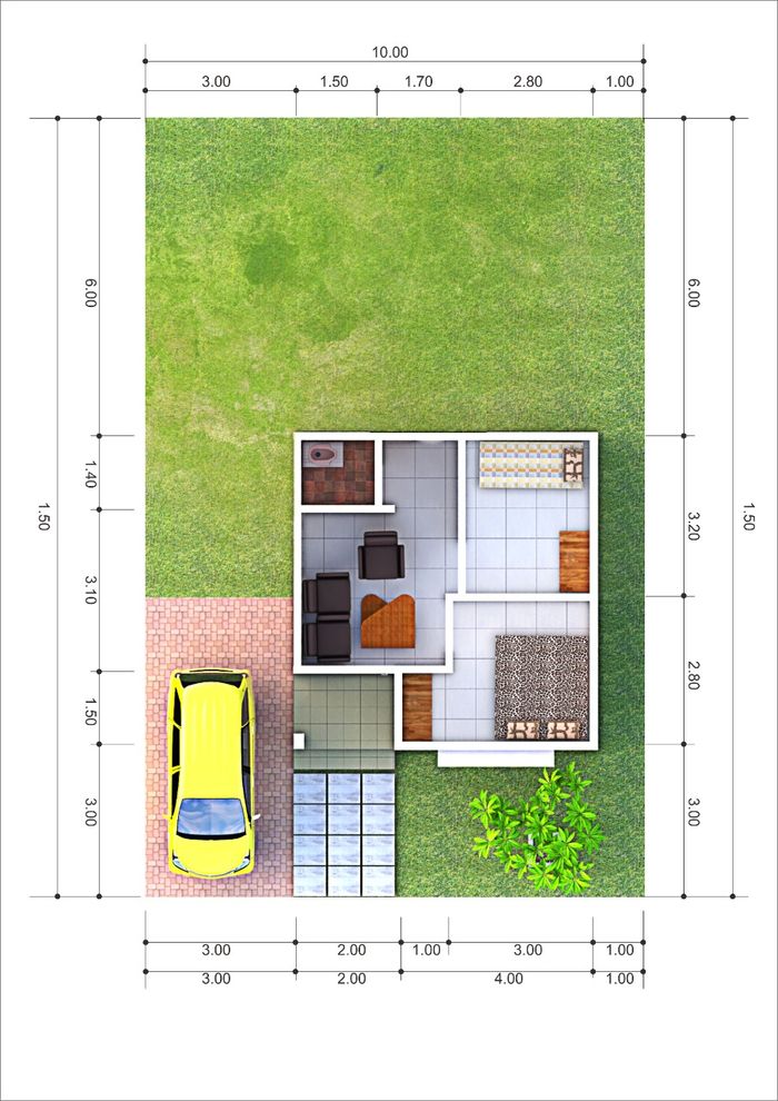 foto denah rumah tipe 36 perumahan Hanum Regency