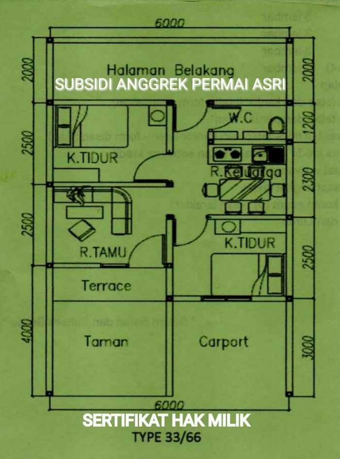 foto denah rumah tipe 36 perumahan Anggrek Permai Residence