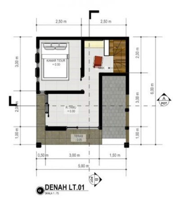 foto denah rumah tipe KIOS perumahan Grand Karangkamulyan Asri