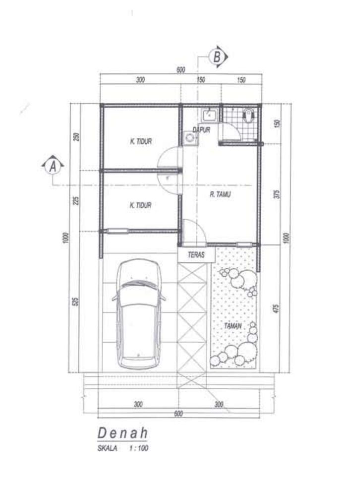 foto denah rumah tipe 30/60 perumahan FATMA RESIDENCE
