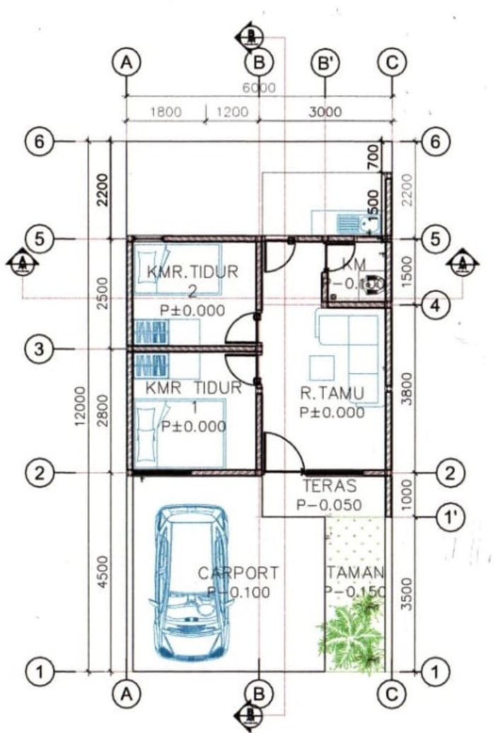 foto denah rumah tipe T36 perumahan PESONA ELIA RESIDENCE