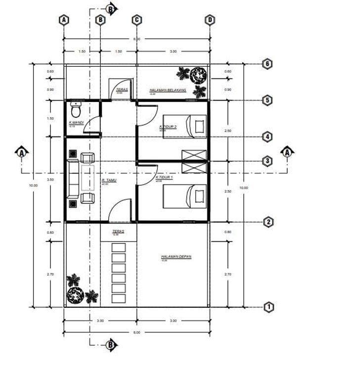 foto denah rumah tipe Subsidi perumahan New Arjasa Asri