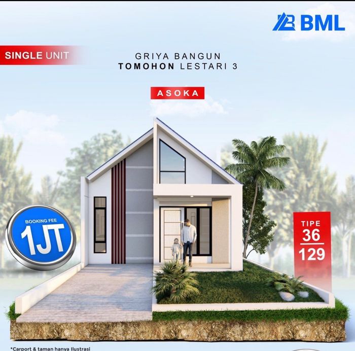 foto tampak rumah tipe 36/129 perumahan Griya Bangun Tomohon Lestarii 3