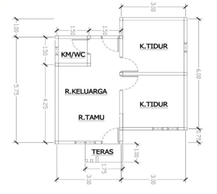 foto denah rumah tipe Rumah Subsidi perumahan PONDOK RABBANI 4