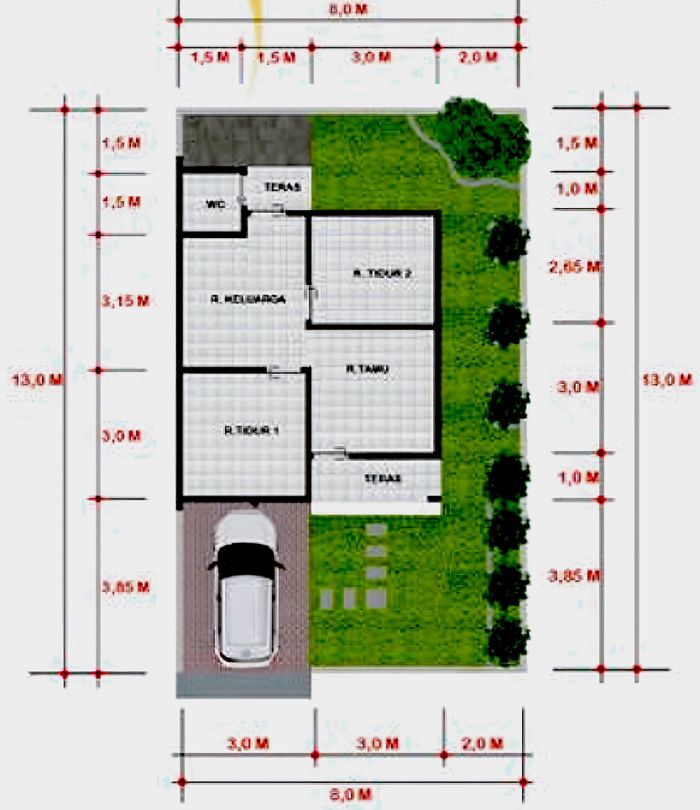 foto denah rumah tipe 36/104 perumahan BINTANG BALINTUMA RESIDENCE TAHAP 1