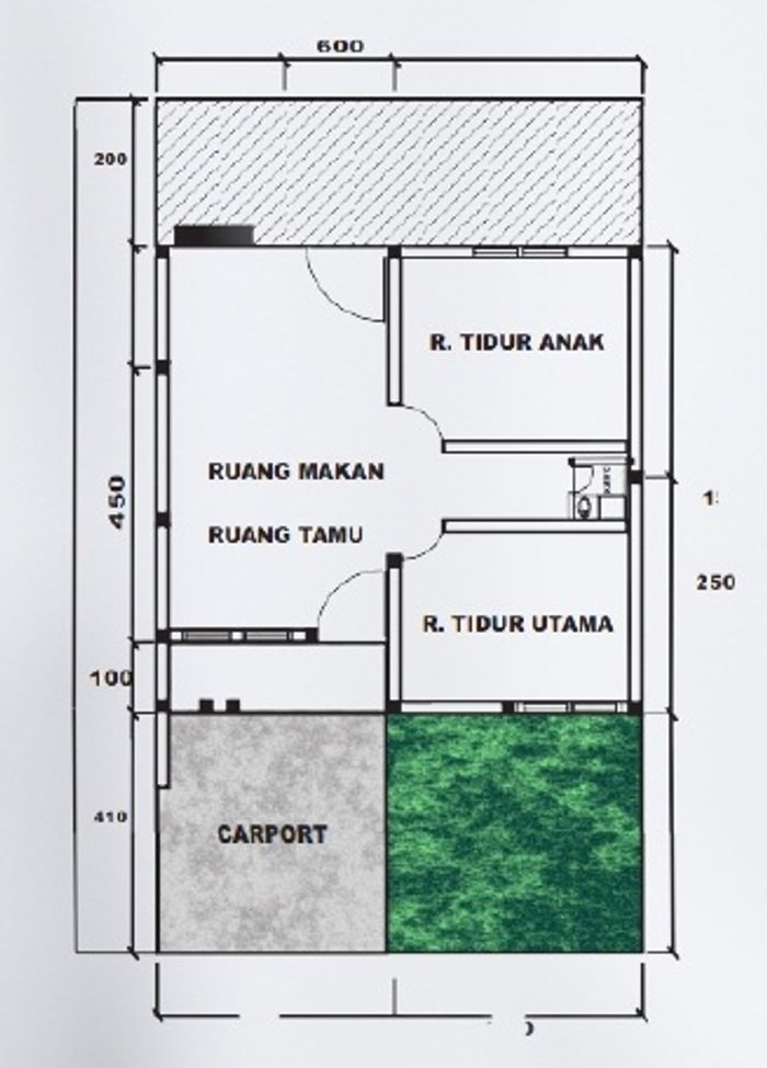 foto denah rumah tipe 30/72 perumahan Perumahan Griya Sidoharjo Asri