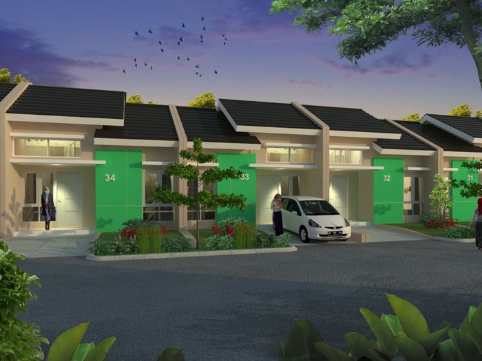 foto tampak rumah tipe SERUNI perumahan Cikarang Pass Residence