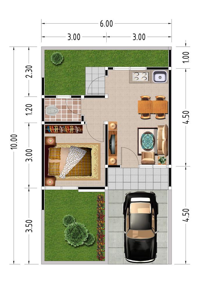 foto denah rumah tipe SERUNI perumahan Cikarang Pass Residence