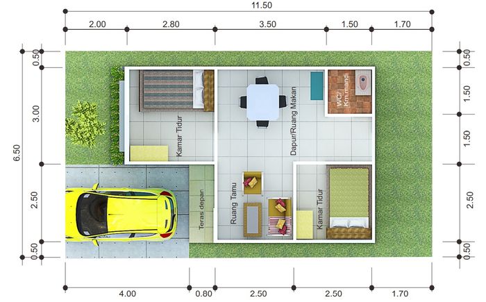 foto denah rumah tipe 36 perumahan DSunny Regency