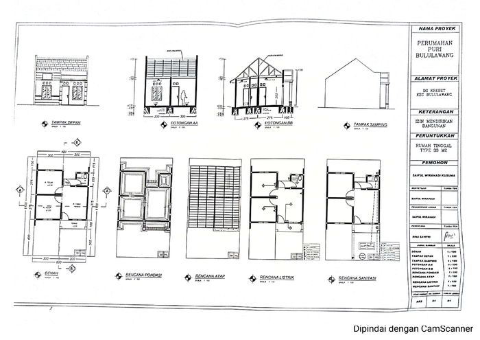 foto denah rumah tipe 33 perumahan PURI BULULAWANG