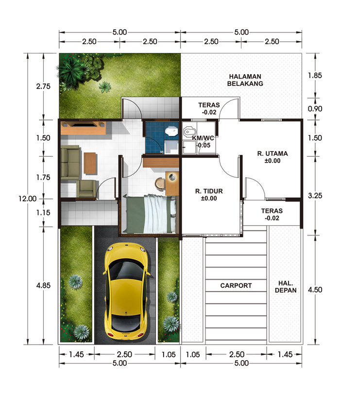 foto denah rumah tipe 22/60 (85) 87 2014 perumahan Alam Sanggar Indah