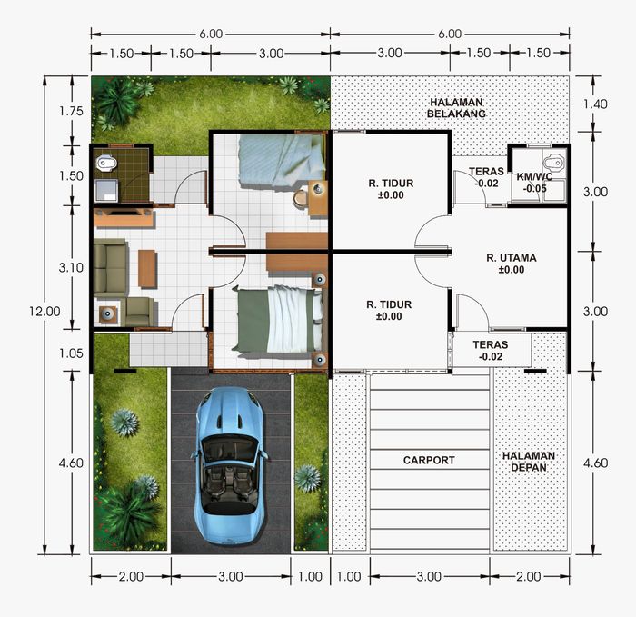 foto denah rumah tipe 31/72 (105) 91 2015 perumahan Alam Sanggar Indah