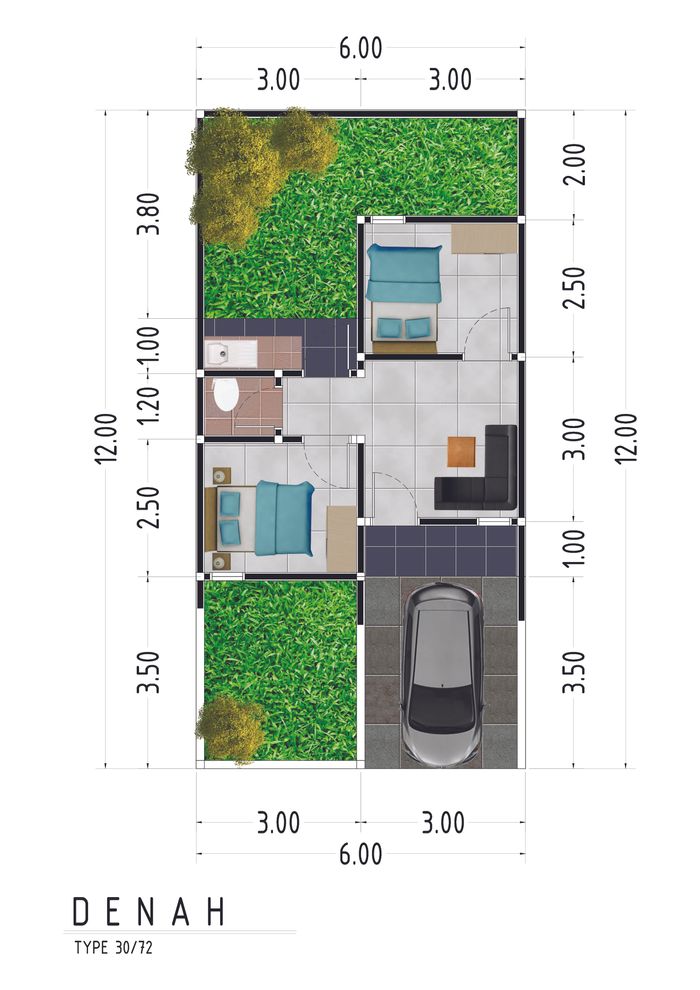 foto denah rumah tipe RUBY perumahan Cikarang Pass Residence