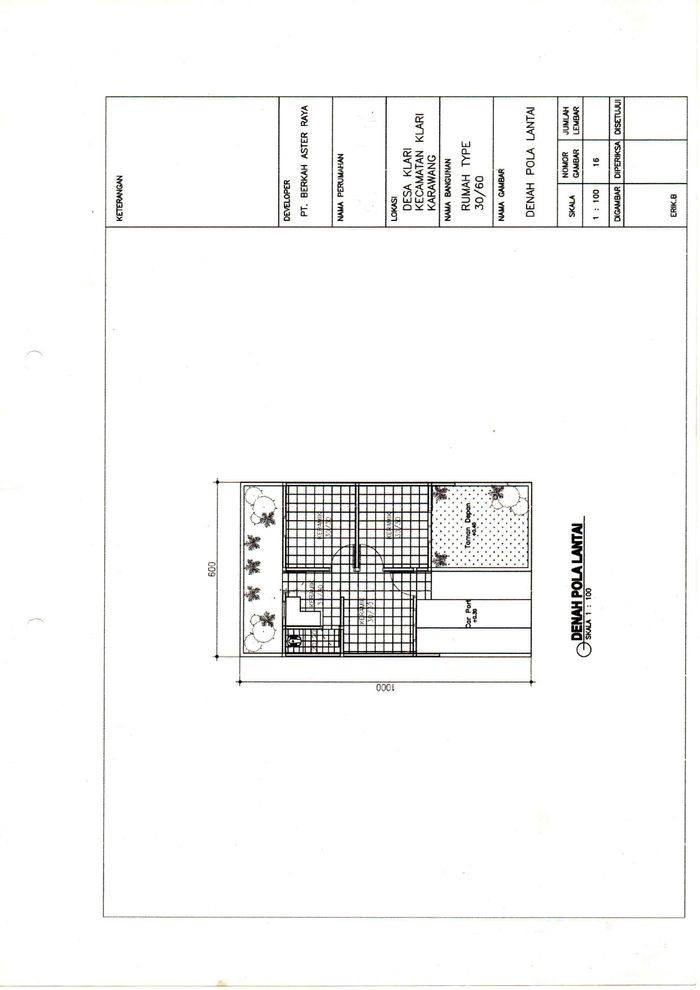 foto denah rumah tipe 30/0 perumahan Klari Riverside Residence 4