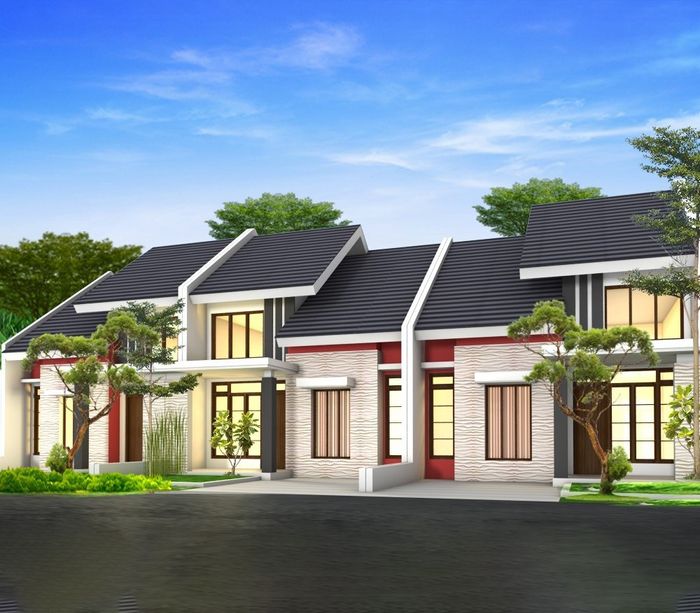 foto tampak rumah tipe 50 perumahan Griya Lobunta Lestari - Kenanga