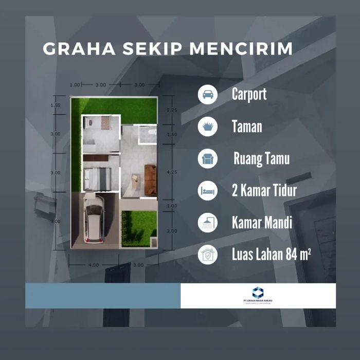 foto denah rumah tipe Rumah perumahan Graha Sekip Mencirim