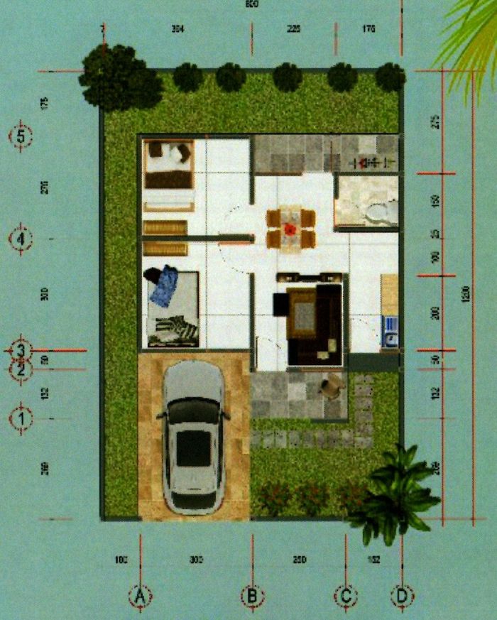 foto denah rumah tipe 45 perumahan BERKAH CENDERAWASIH CENDEKIA HOLTEKAMP