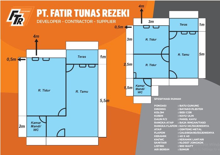 foto denah rumah tipe 36/140 perumahan FATIR PALAM ASRI