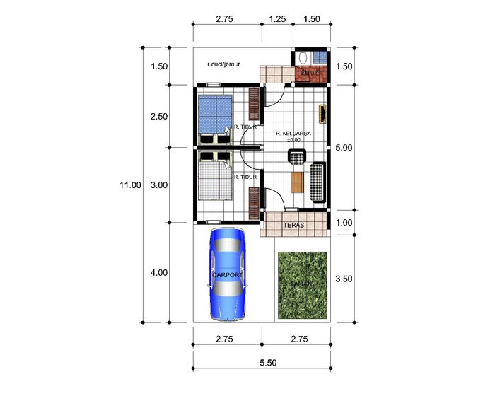 foto denah rumah tipe 36/60 perumahan Argo Residence 3